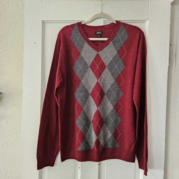 Apt. 9 Men's Merino Wool Blend Argyle Sweater Size Large, NWT - Picture 1 of 8